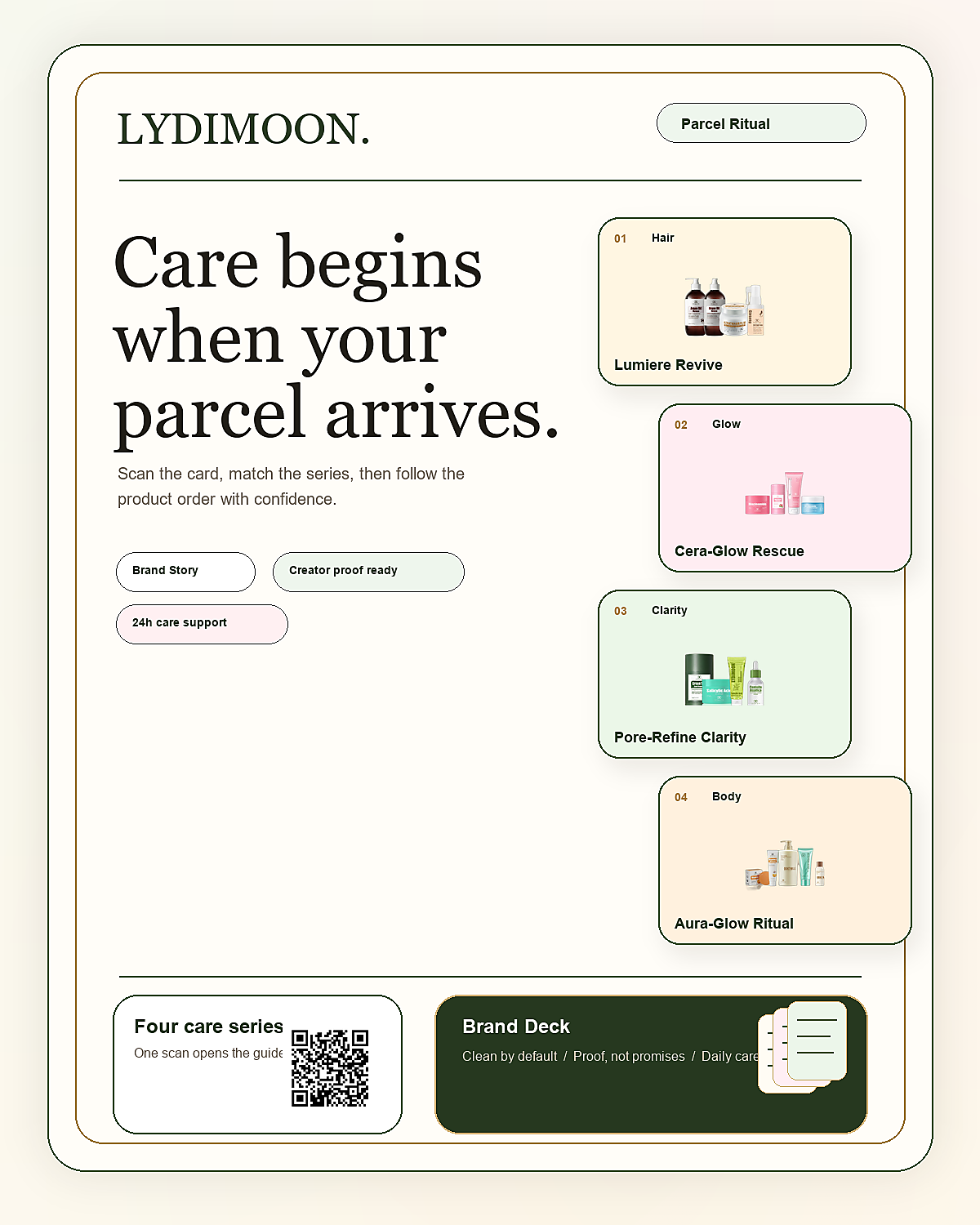 LYDIMOON parcel ritual brand system